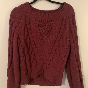 Maroon off the shoulder sweater